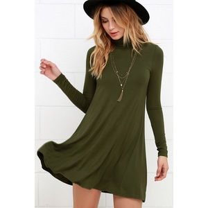 Long Sleeve turtle neck t shirt dress